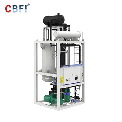 เครื่องจักรท่อน้ำแข็งสแตนเลส 28.3kW กำลังไฟการทำความเย็น 30-55 มม. ความยาวของท่อน้ำแข็ง